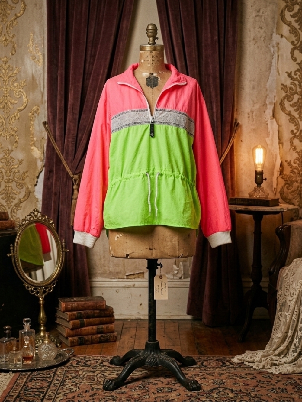 Vintage Ocean Pacific Neon Colorblock Windbreaker Jacket – 80s/90s Retro